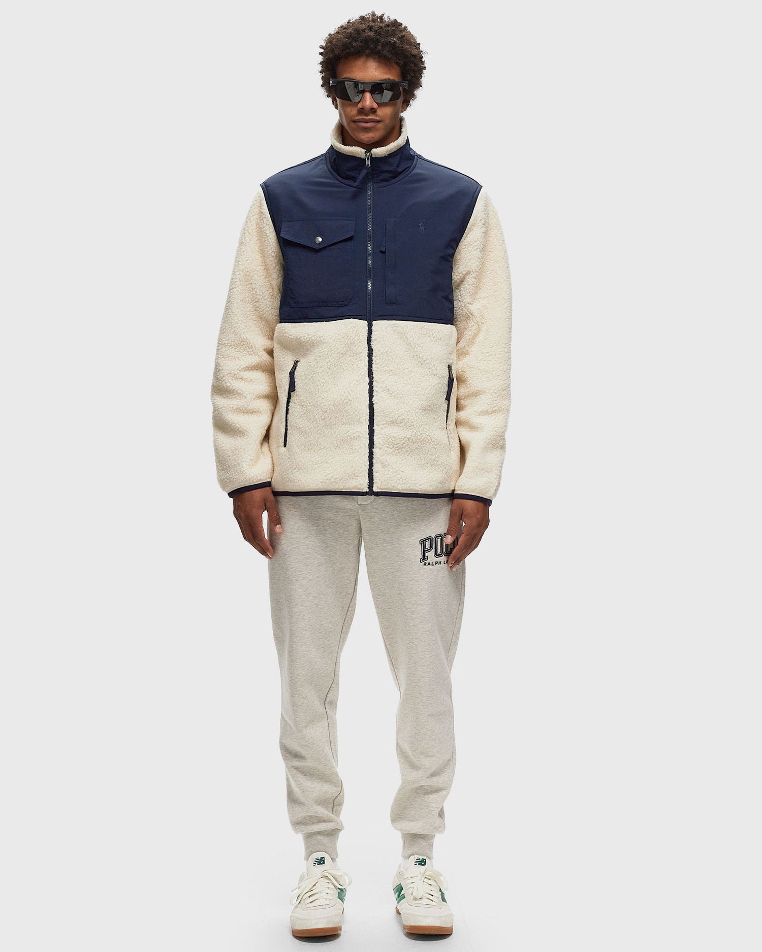 Sweatshirt Polo by Ralph Lauren Men's Half-Zip Fleece Jacket Beige | 710850412019, 1