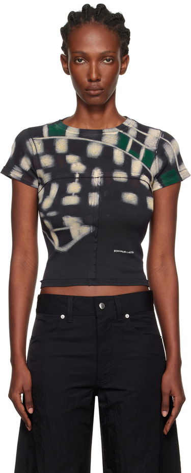 T-shirt Eckhaus Latta Eckhaus Latta Lapped Baby T-Shirt Sort | 303-EL-PF25-P -, 0