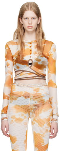 Ottolinger Exclusive Tie-Dye Long Sleeve Crop Top