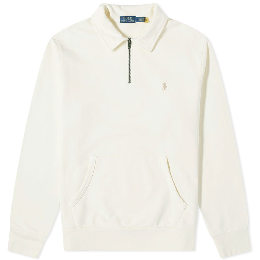 Sweater Polo by Ralph Lauren Polo Ralph Lauren Men's Loopback Half Zip Sweat Clubhouse Cream Hvid | 710934601001