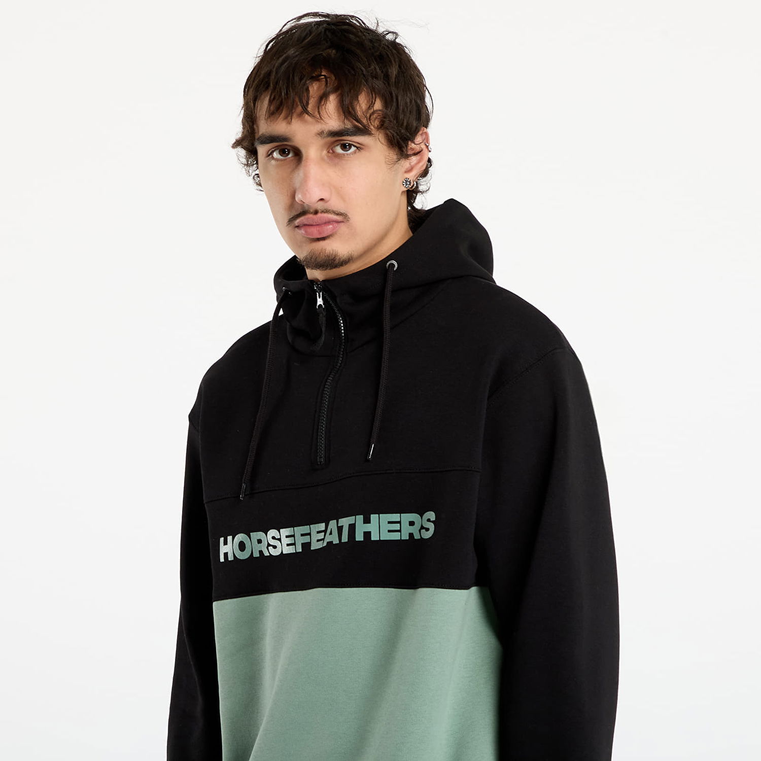 Sweatshirt Horsefeathers Fulton Half-Zip Color-Block Hoodie Flerfarvet | SM1354I, 1