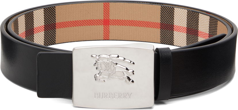 Bælter Burberry Burberry Square Knight Reversible Belt Sort | 8112217