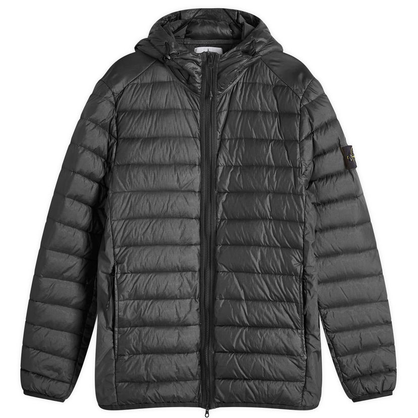 Jakke Stone Island Lightweight Hooded Down Jacket Sort | 811540324-A0029