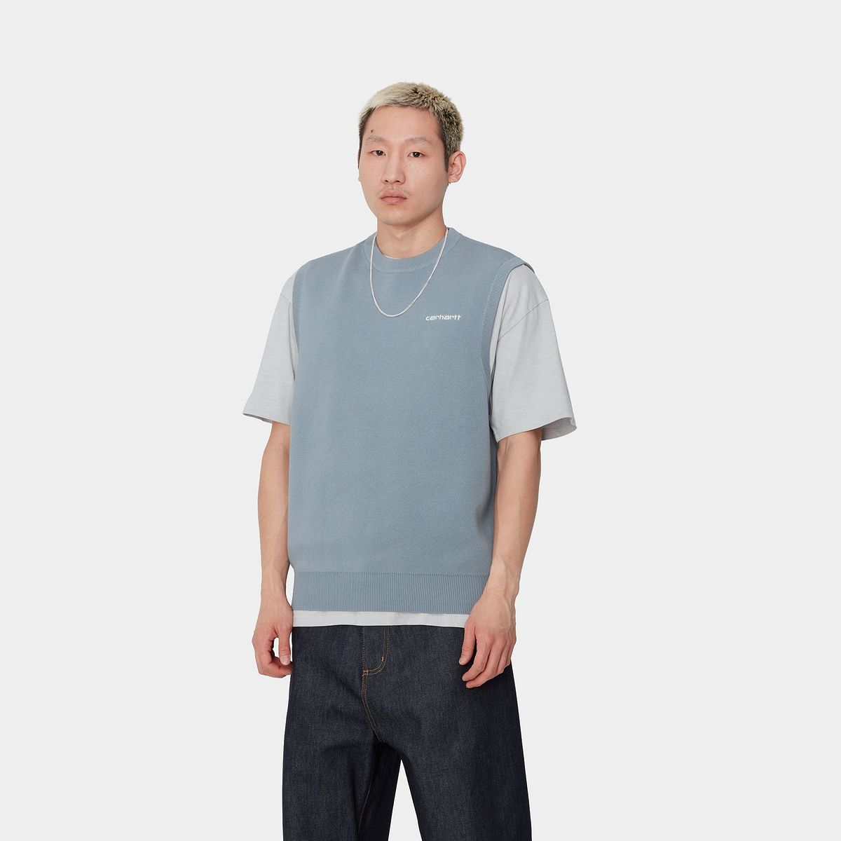 Sweater Carhartt WIP Script Vest Sweater Blå | I033696_9, 0