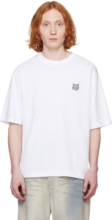 T-shirt MAISON KITSUNÉ Maison Kitsuné Fox Head Patch Oversize T-Shirt Hvid | OM00128KJ0119, 0