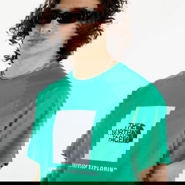 T-shirt The North Face S/S Raglan Redbox Tee Optic Emerald Grøn | NF0A87NJPO81, 3