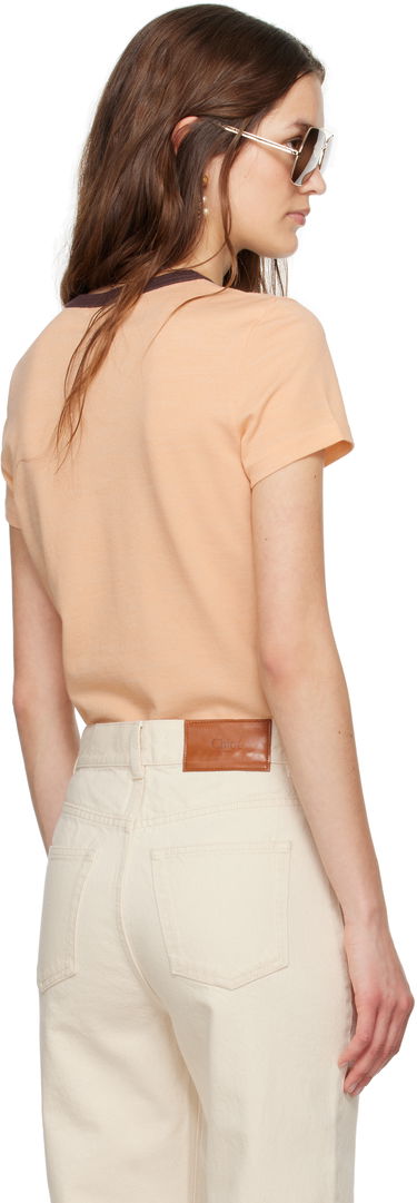 T-shirt CHLOÉ Chloé Crewneck Logo Graphic T-Shirt Beige | CH25UJH11189, 2