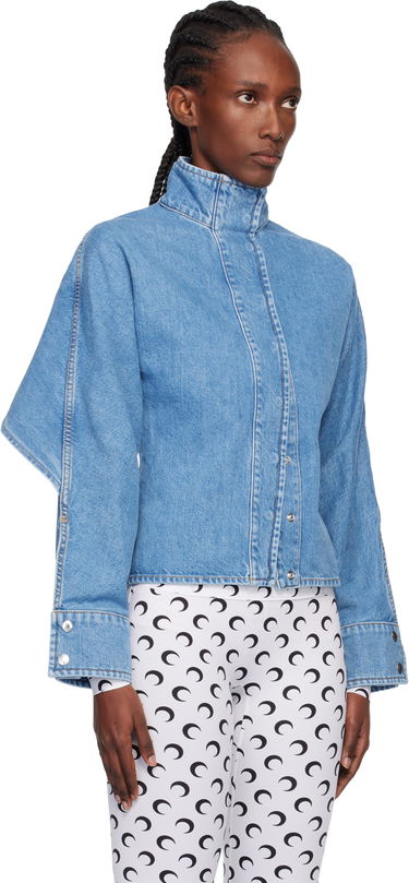Jakke Marine Serre Moon Laser Wash Long Sleeve Denim Jacket Blå | WSI033ACDEN0002, 1