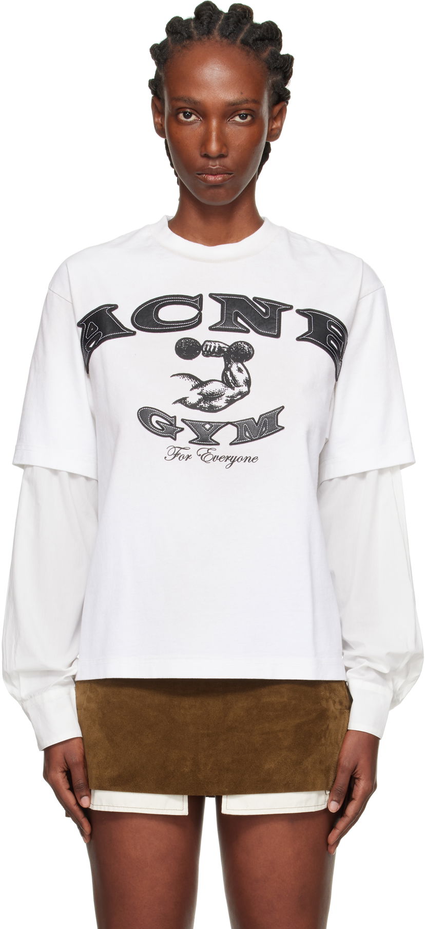 T-shirt Acne Studios Layered Logo T-Shirt by Acne Studios Hvid | CL0404-
