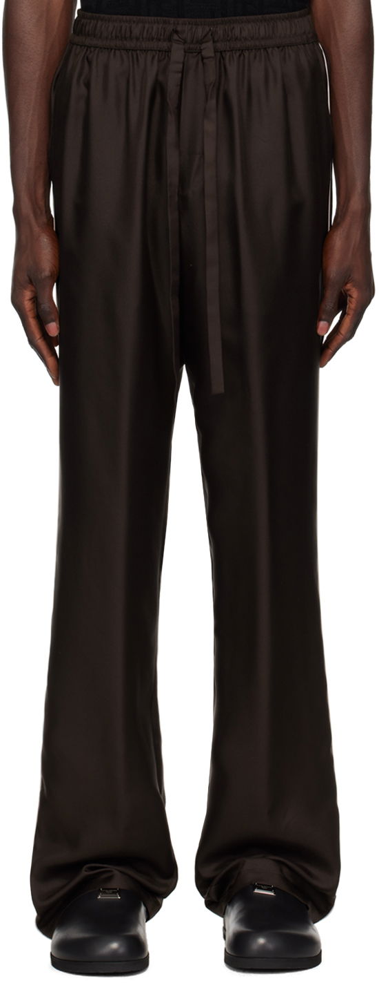 Bukser Dolce & Gabbana Silk Lounge Pants Brun | GVRMAZFU1S4