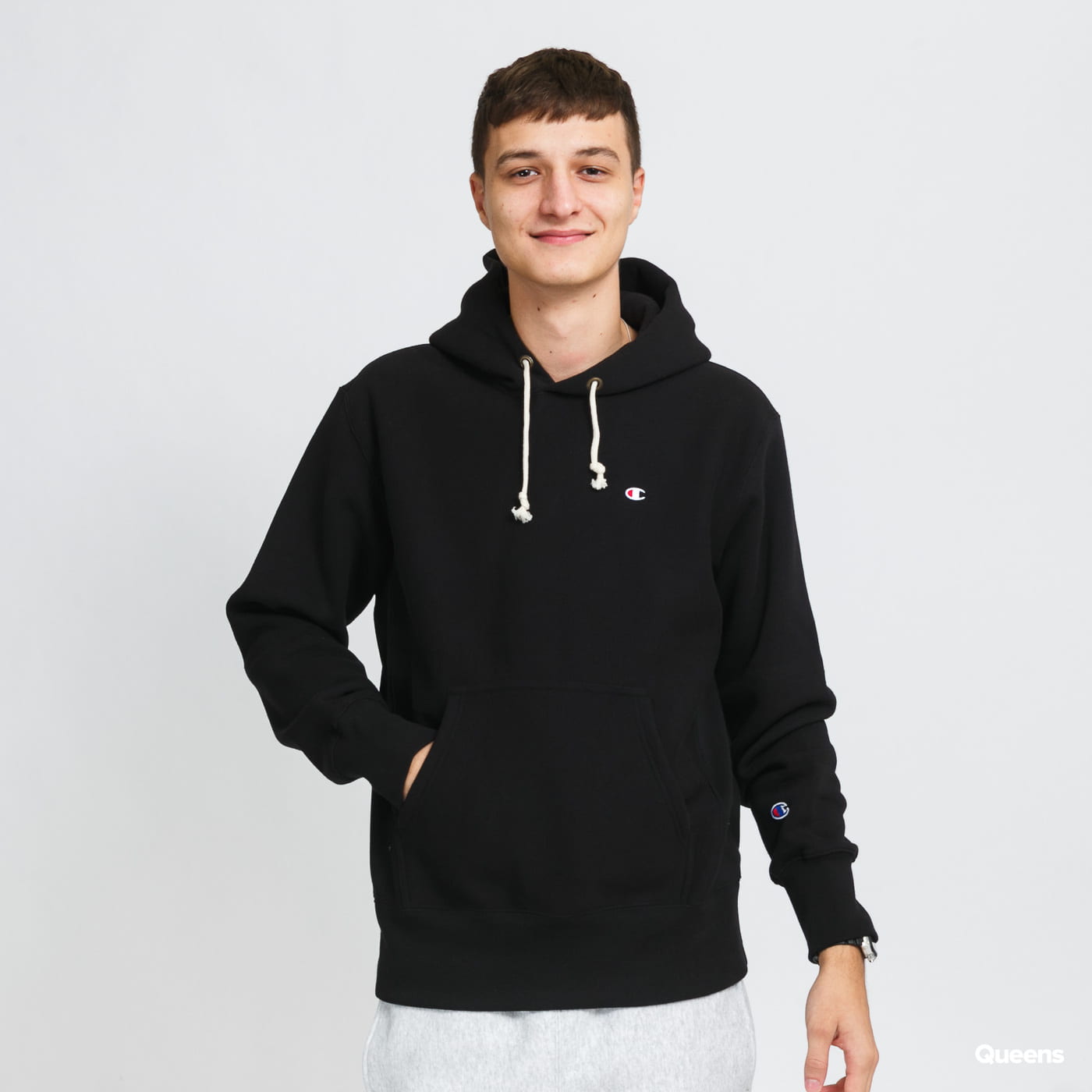 Sweatshirt Champion Reverse Weave Hooded Sweatshirt Sort | 216496-KK001, 0