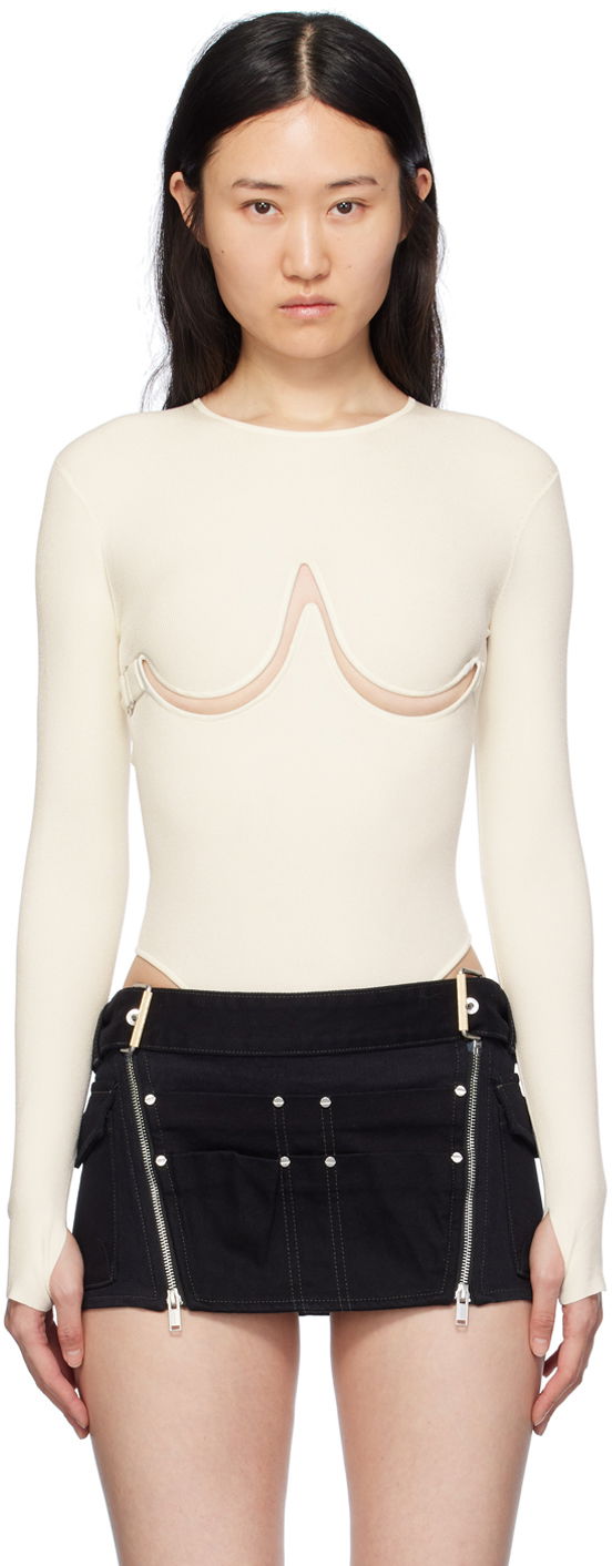 Krop Dion Lee Double Underwire Bodysuit Hvid | A7791PS24