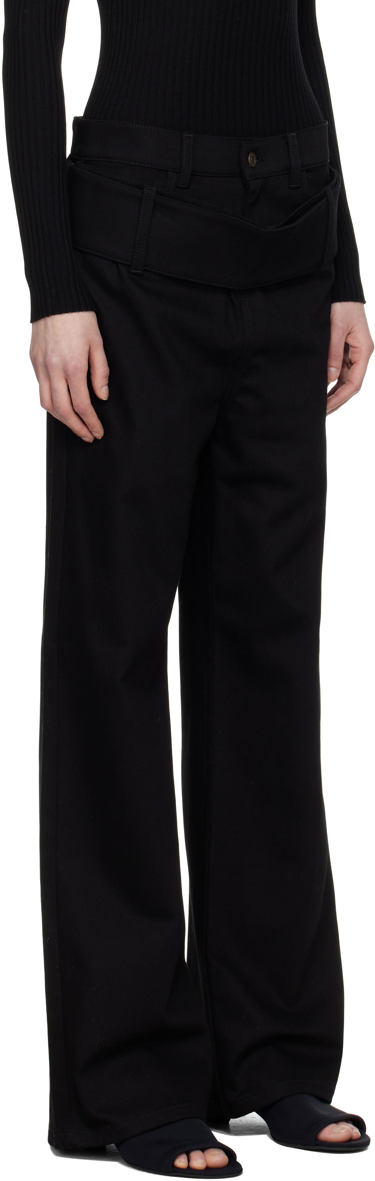 Bukser Courrèges Courrèges Double Belt Jeans Sort | 125DPA313DE0020, 1