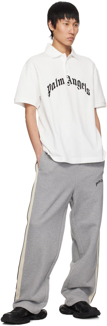 Polo skjorte Palm Angels Palm Angels Curved Logo Polo Hvid | PMGB012S25FAB0030310, 3