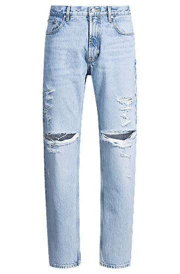 Jeans BOSS Regular-Fit Stonewashed Jeans Blå | 50537716, 0