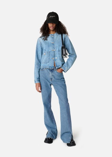 Jakke AXEL ARIGATO Collarless Denim Jacket Blå | A3051001, 4