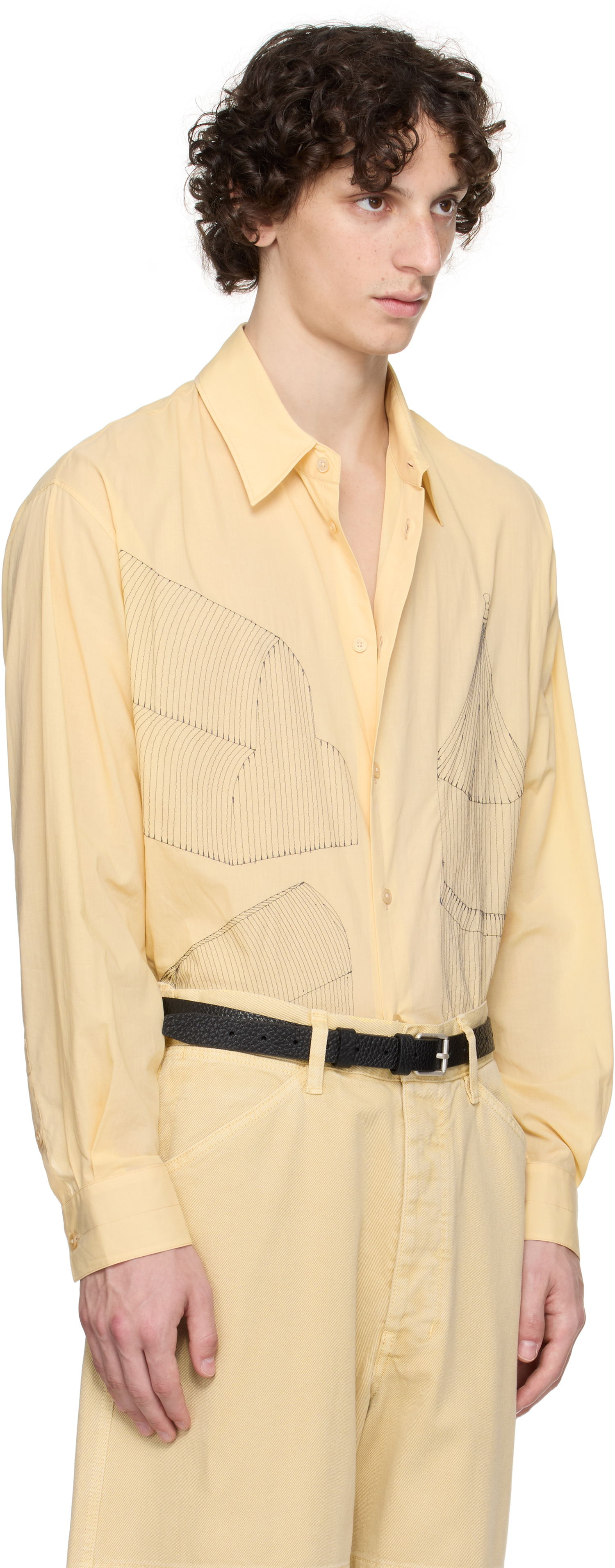 Skjorte LEMAIRE Lemaire Philippe Weisbecker Relaxed Shirt Gul | SH1164 LF1389, 1