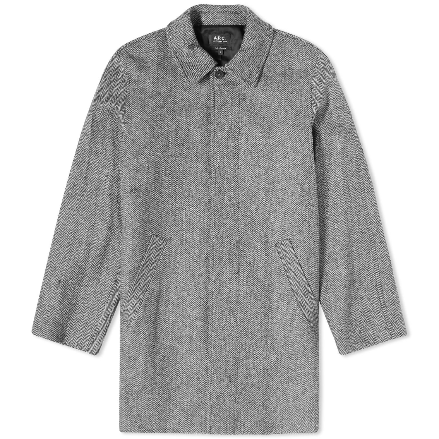 Frakker A.P.C. Pete Herringbone Wool Coat Grå | WVBCB-H01348-LAA, 0