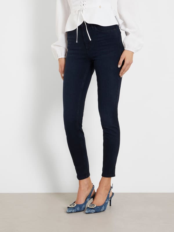 Bukser og jeans GUESS High Rise Skinny Denim Pant Sort | W4GA46D3S00, 0