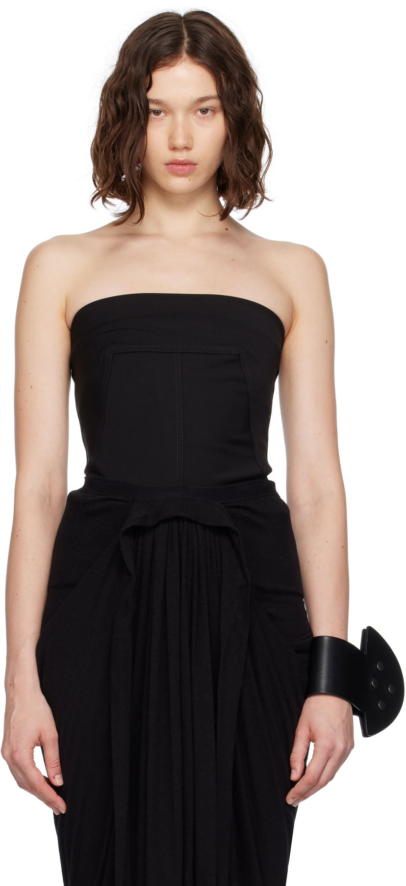 Tanktop Rick Owens Rick Owens Concordians Wool Bustier Top Sort | RP02E4127 WST