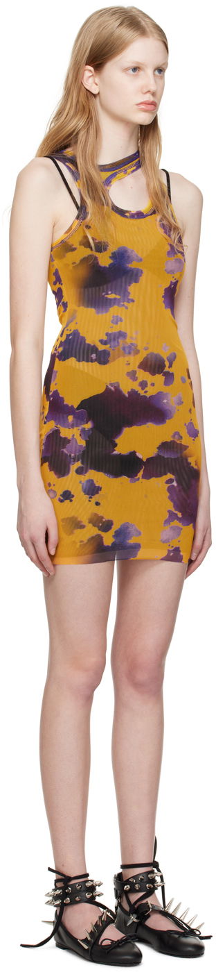 Kjole Ottolinger Ottolinger Cutout Tie-Dye Mini Dress Gul | 100816, 1