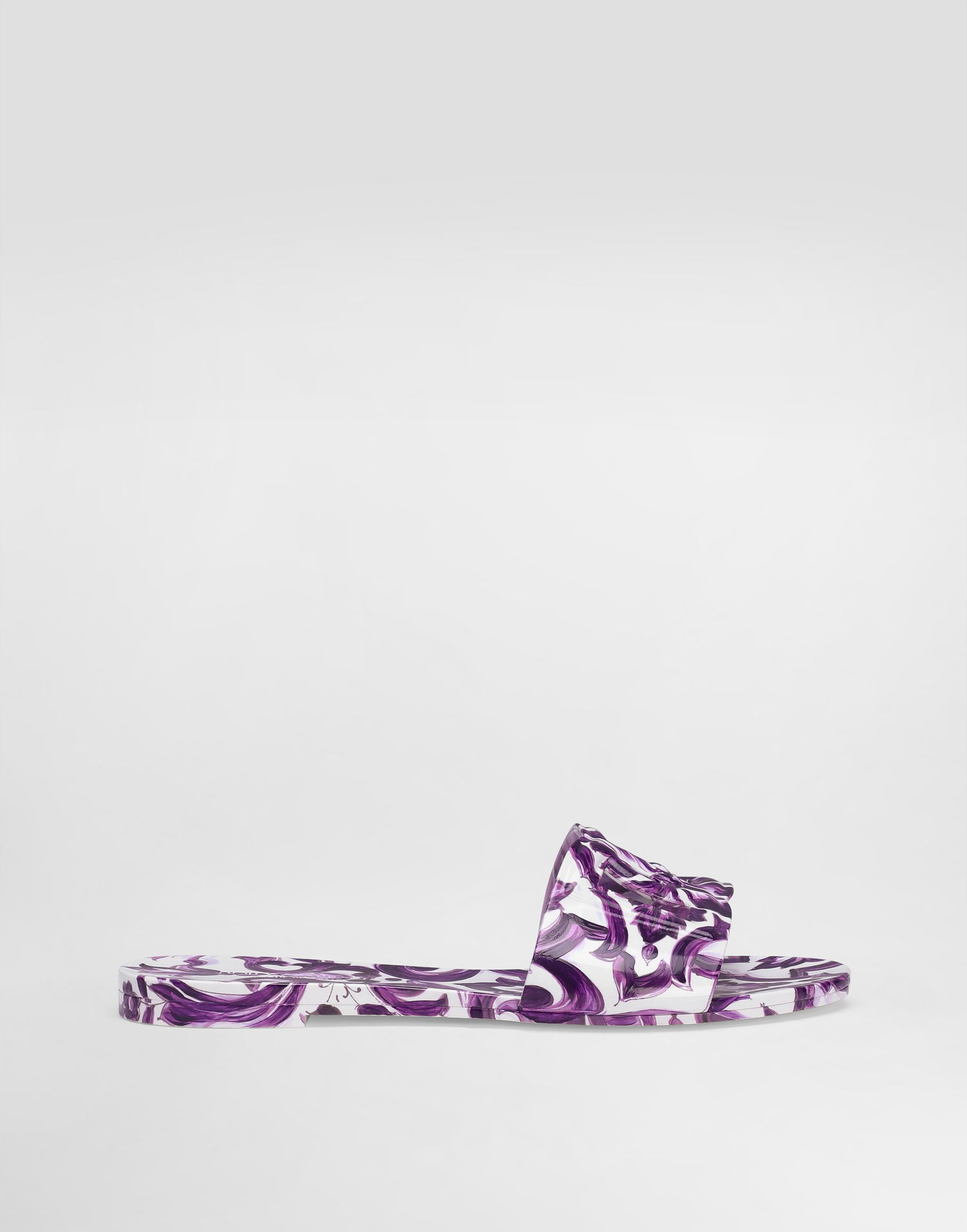 Tilbehør Dolce & Gabbana Dolce & Gabbana Majolica-Print Rubber Slides Lilla | CW2215AE854I03TN, 0