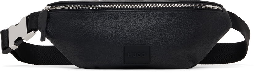 Taljetaske BOSS Black Leather Belt Bag Sort | 50535679
