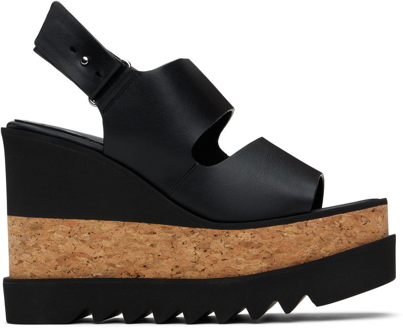 Sneakers og sko Stella McCartney Elyse Alter Mat Platform Wedges Sort | 810392AP00P0