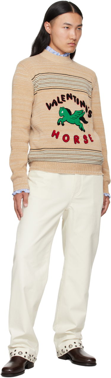Sweater Valentino Valentino 'Valentino's Horse' Knit Sweater Beige | 7V3KC34EB27, 3