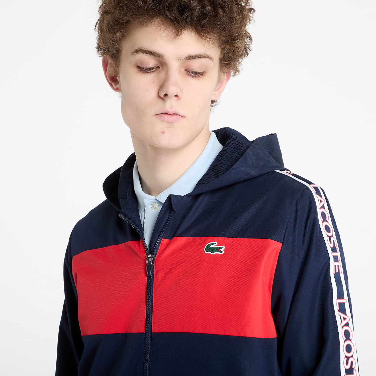 Vindjakke Lacoste Lacoste Diamond Weave Jacket Mørkeblå | BH8972 C5L, 1