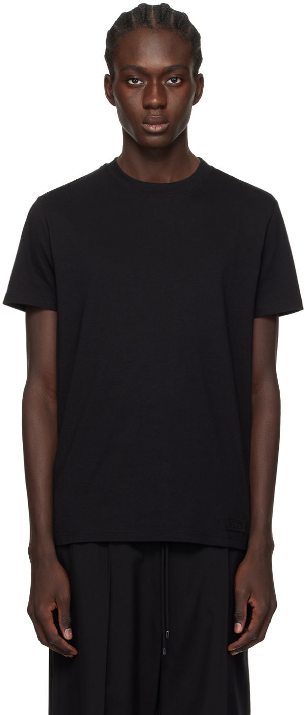 T-shirt Valentino Black Patch Sort | 4V3MG08Y9WG