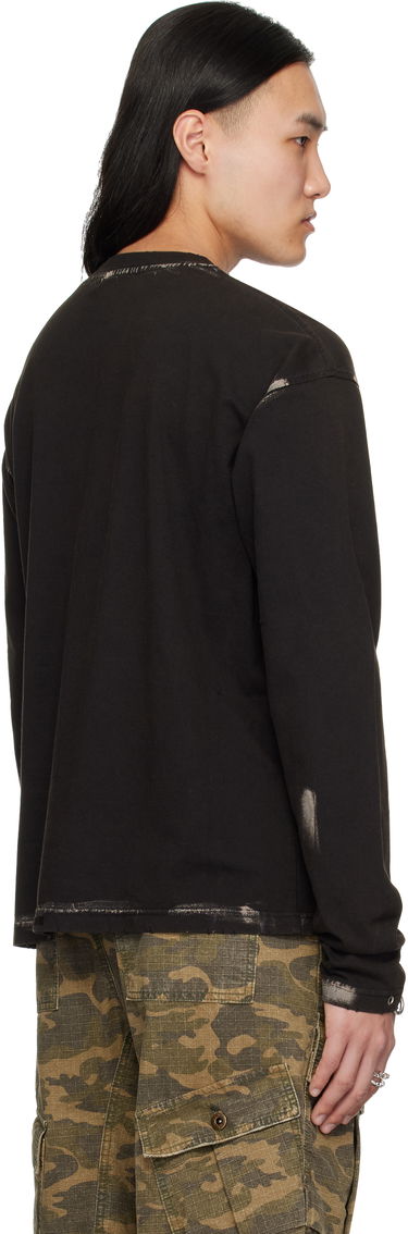 Sweatshirt We11done We11done Pierced Long Sleeve T-Shirt Sort | WD-TT0-25-771-U-BK, 2