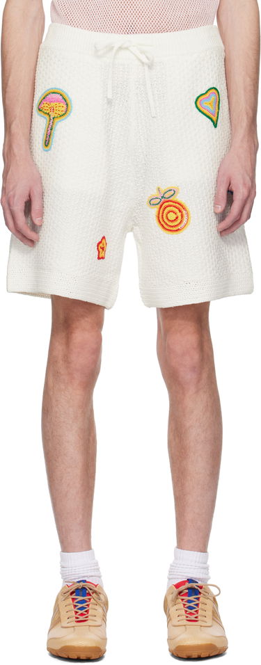 Shorts Casablanca Casablanca Motif Crochet Shorts Hvid | MS25-KW-916-01, 0