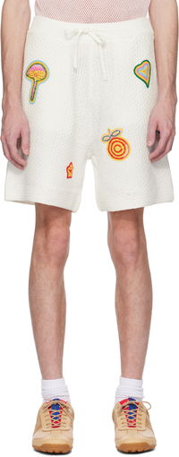 Casablanca Motif Crochet Shorts