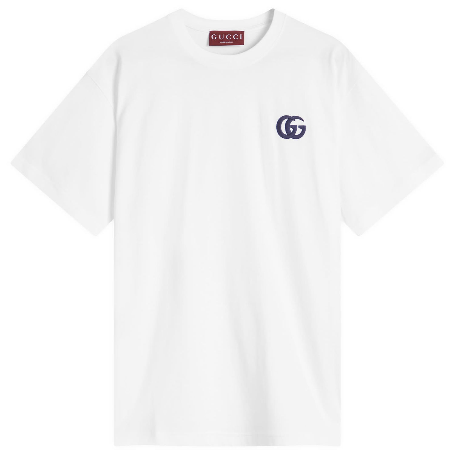 T-shirt Gucci Men's Gucci Embroidered Logo T-Shirt, Size Large Hvid | 796395-XJG55-9692, 0