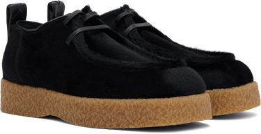 Sneakers og sko Bottega Veneta Torino Hairy Lace-Up Derbys with Crepe Soles Sort | 806448V2CU01000, 3
