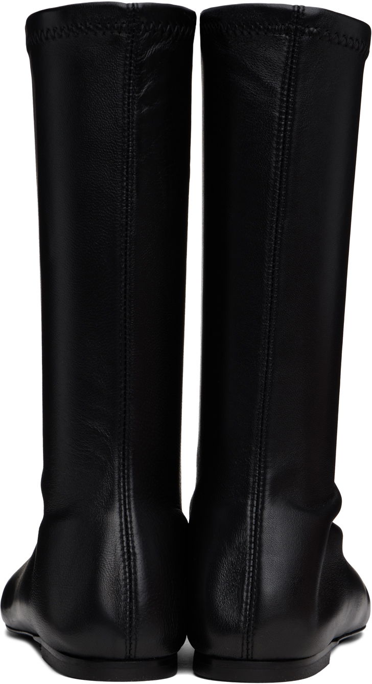 Tøj TOTEME TOTEME 'The Sock' Stretch Leather Boots Sort | 244-WAS0160-LE0089, 1