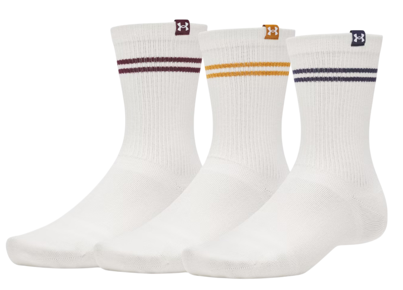 Sokker Under Armour Sportswear Cotton Striped Crew Socks Hvid | 1390130-110