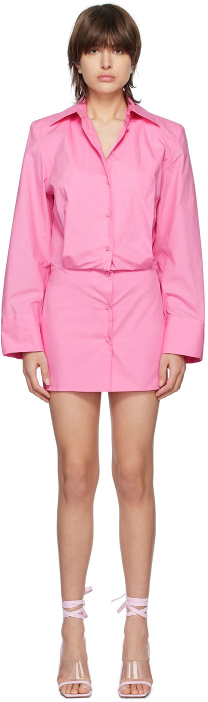 Kjole The Attico Attico Margot Mini Shirt Dress Lyserød | 232WCA113 C052, 0