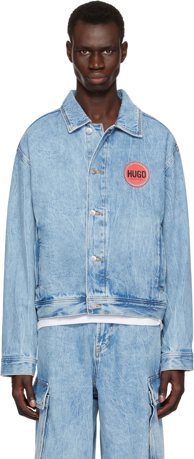 Jakke BOSS HUGO Faded Denim Jacket Blå | 50539200
