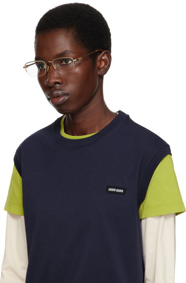 Solbriller Miu Miu Miu Miu Half Rim Metal Rectangle Glasses Brun | 0MU 52WV 8056262411148, 3