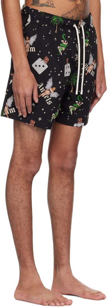 Badetøj Palm Angels Palm Angels Pin Up Print Swim Shorts Sort | PMFD012S25FAB0051084, 1