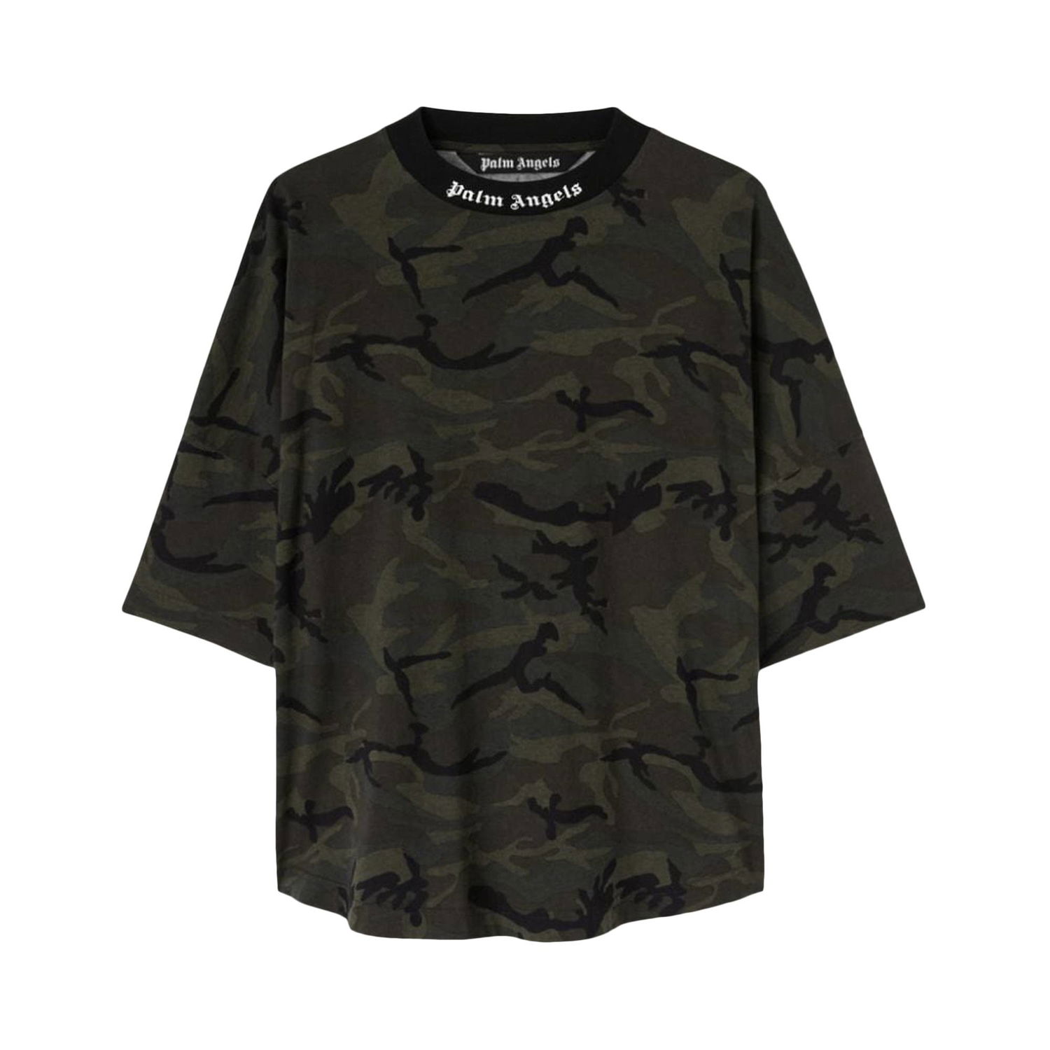 T-shirt Palm Angels Camo Classic Logo Over Tee Grøn | PMAA002F22JER0025610, 1