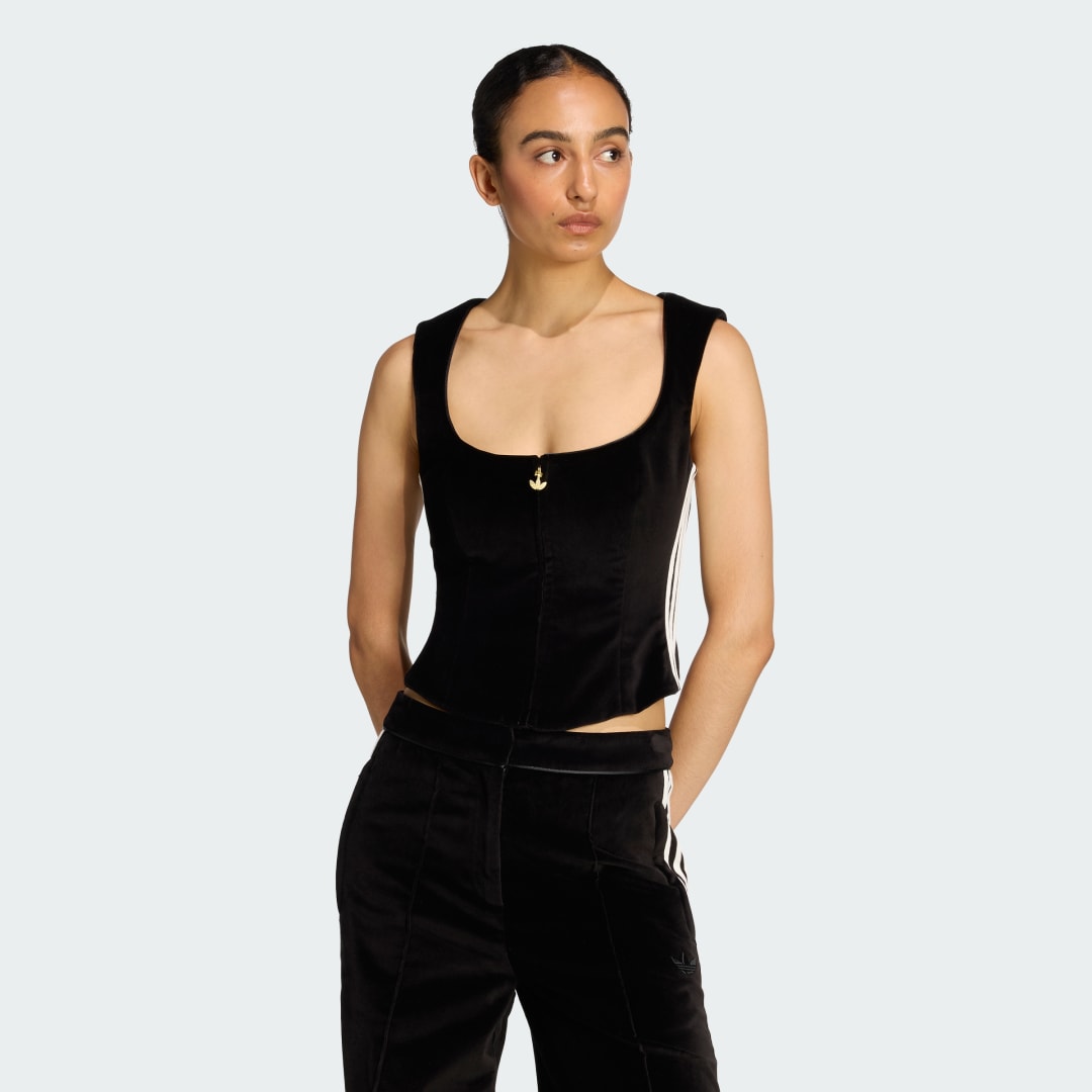 Tanktop adidas Performance Velvet Corset Top Adidas Originals Sort | KF4693, 0