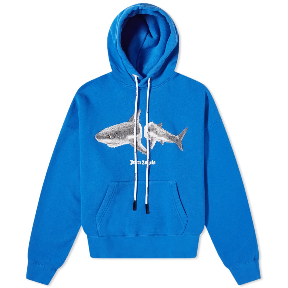 Sweatshirt Palm Angels Shark Popover Hoody Blå | PMBB058S22FLE0054509, 0