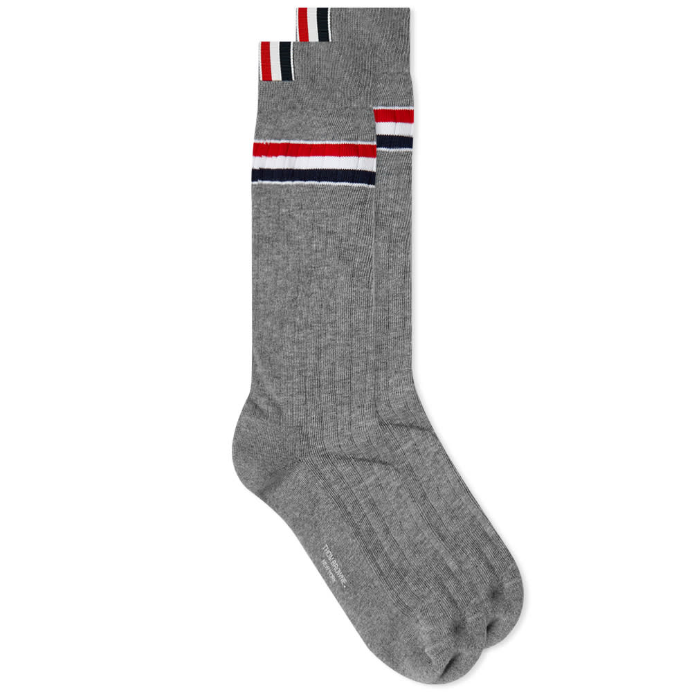 Sokker Thom Browne Athletic RWB Rib Mid Calf Sock Grå | FAS165A-Y3022-055, 0