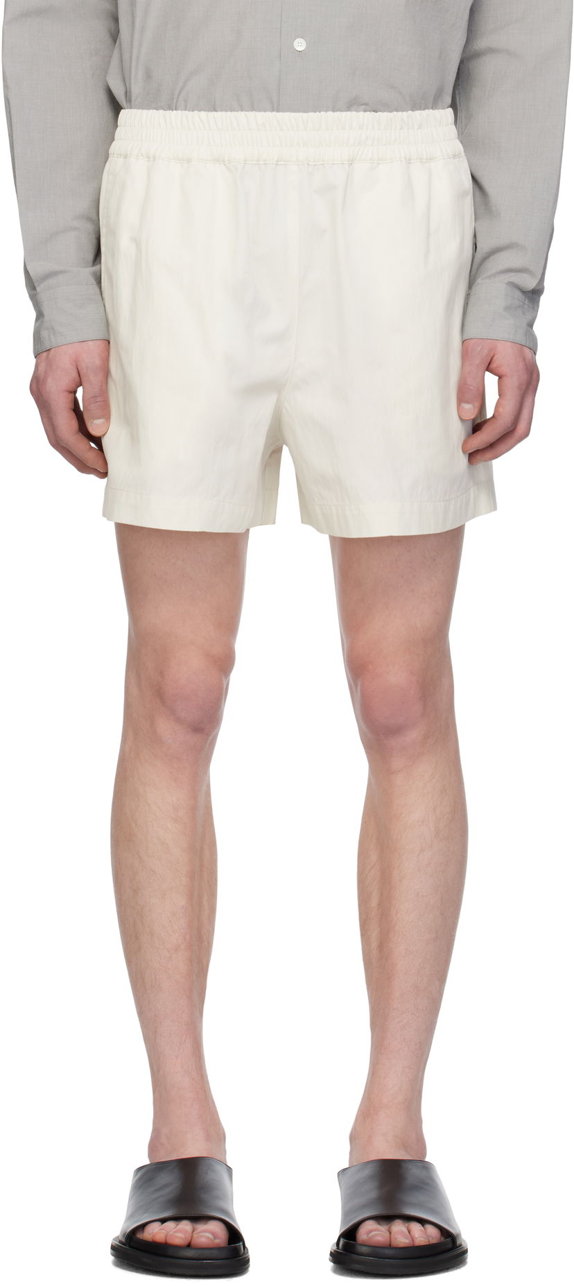 Shorts Studio Nicholson Studio Nicholson Elio Relaxed Fit Shorts Hvid | ELIO SNM - 1275