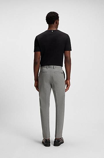 Bukser BOSS Modern-Fit Wrinkle-Resistant Stretch Dobby Trousers Grå | 50546914, 1