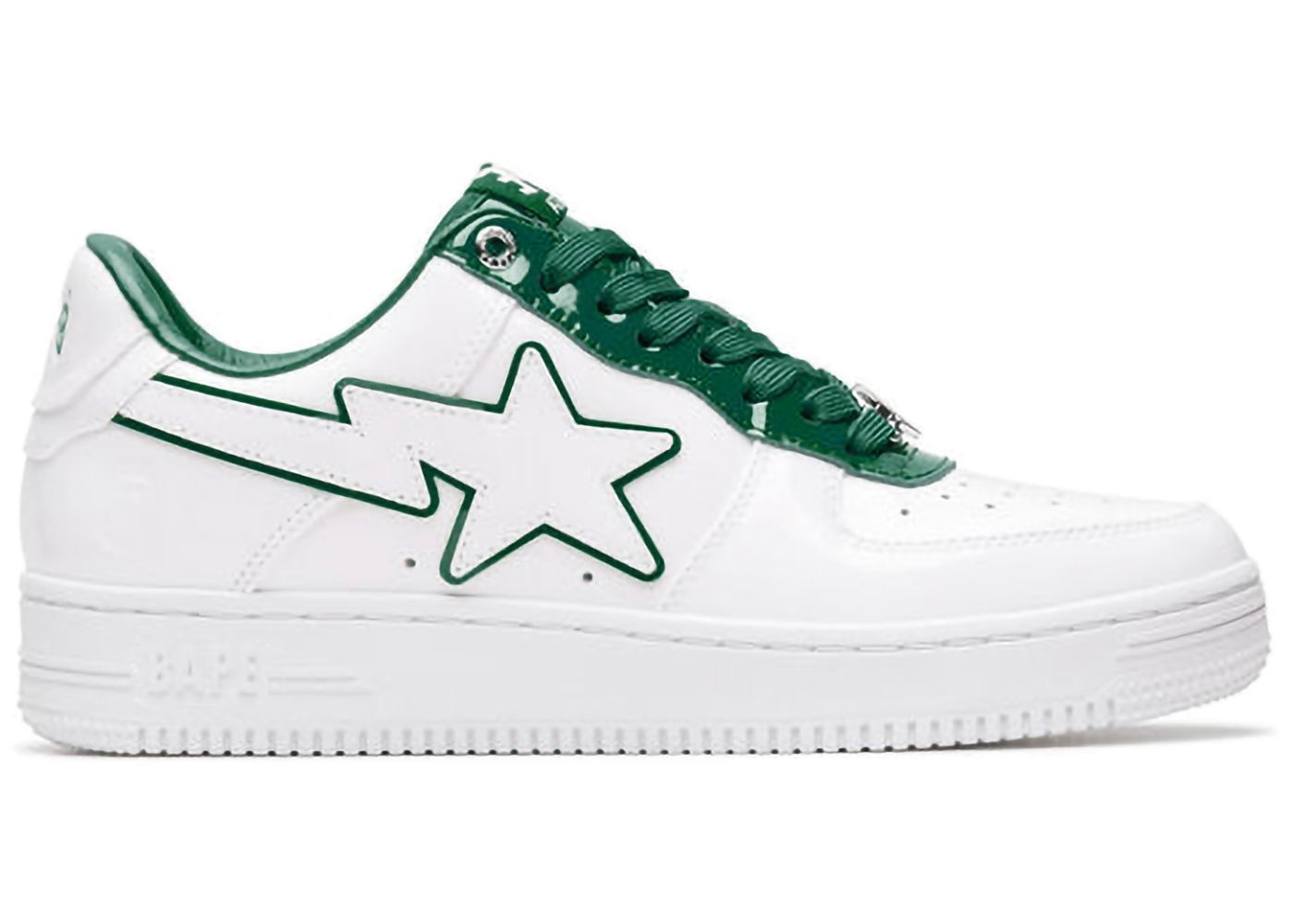Sneakers og sko BAPE Bape Sta "Patent Leather White Green" Hvid | 1J30-191-017/1J30-291-017, 0
