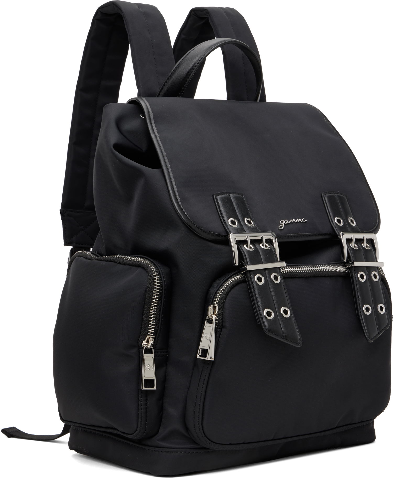 Rygsæk GANNI GANNI Bucky Nylon Backpack Sort | A6526, 1